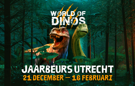 Ga deze winter mee op ontdekkingstocht bij World of Dinos! Tussen 21 dec. 2024 en 16 feb. 2025 in de Jaarbeurs Utrecht