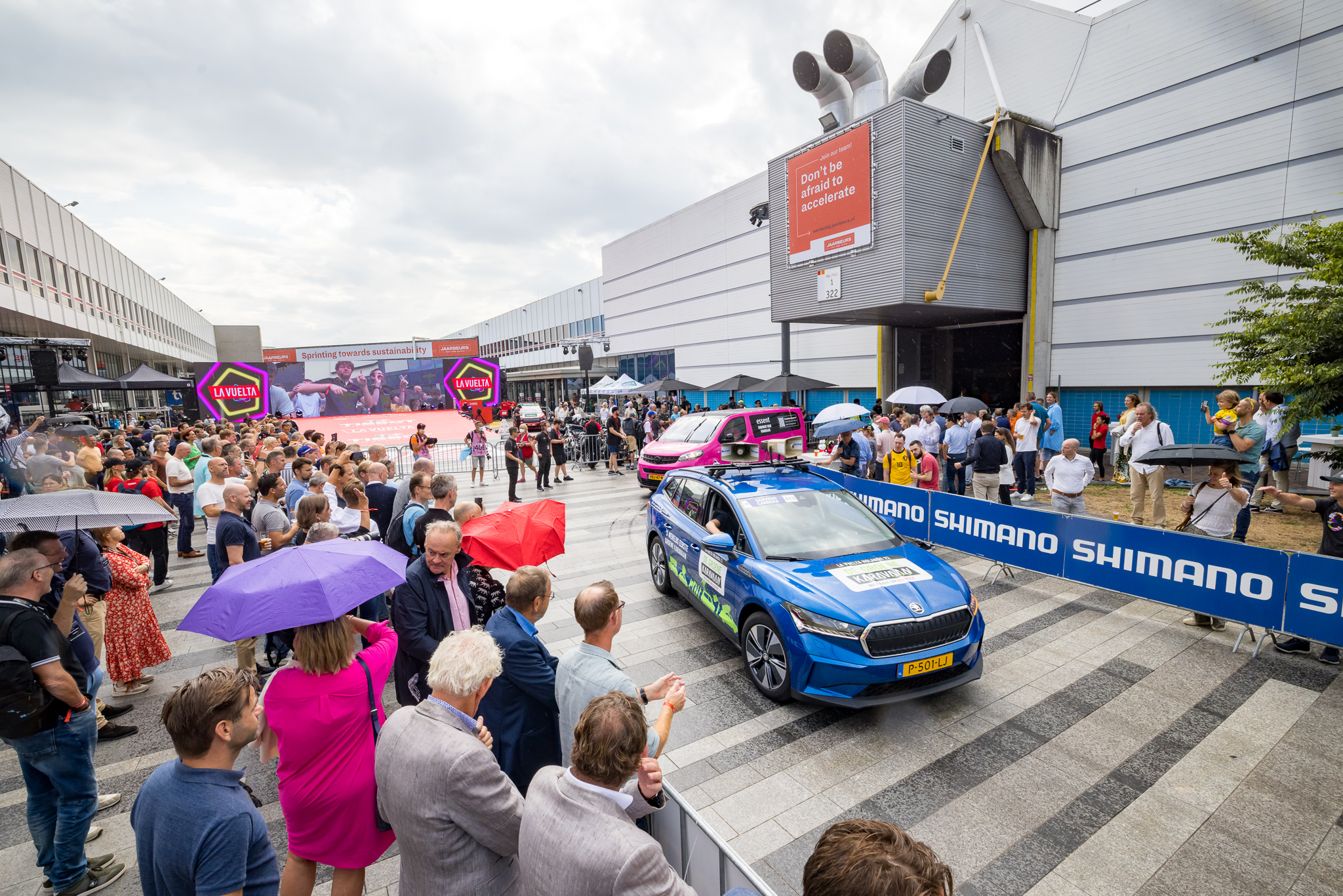 La Vuelta bij Jaarbeurs groene karavaan - duurzaam event Sprinting towards sustainability